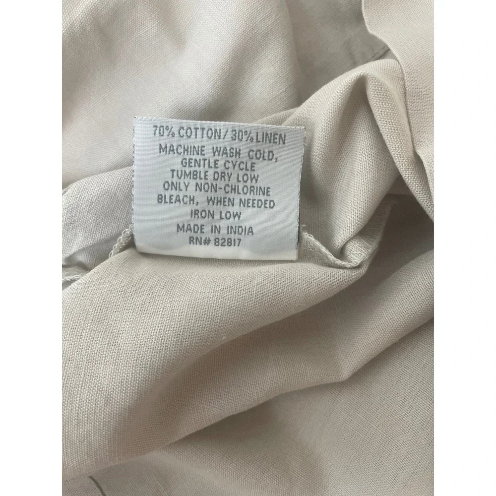 India Hicks Island Living Beige Cotton Linen Blend King Pillowcase Neutral
